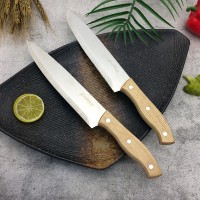 whole sale high quality small MOQ cheap get stock stainless steel sliver kitchen knife chef knife